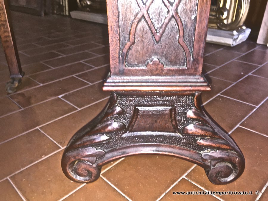 Mobili antichi - Tavoli a bandelle  - Antico tavolino a bandelle di piccole dimensioni Antico tavolino inglese salvaspazio in mogano - Immagine n°2  