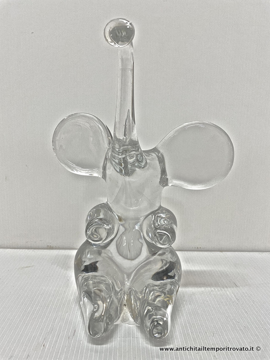 Oggettistica d`epoca - Vetri e cristalli - Elefante in cristallo Daum France Elefante in cristallo francese manifattura Daum - Immagine n°2  