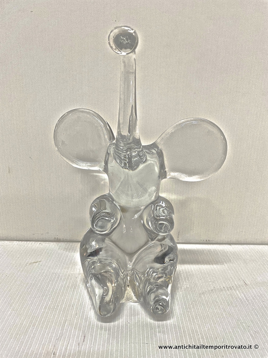 Oggettistica d`epoca - Vetri e cristalli - Elefante in cristallo Daum France Elefante in cristallo francese manifattura Daum - Immagine n°6  