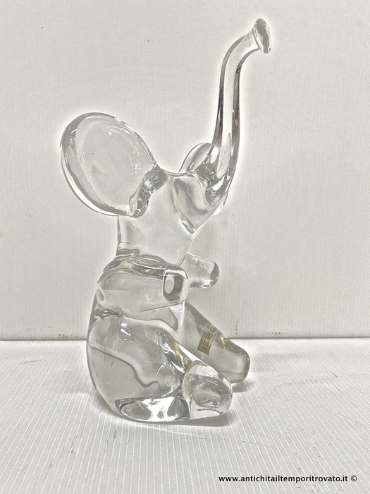 Oggettistica d`epoca - Vetri e cristalli - Elefante in cristallo Daum France Elefante in cristallo francese manifattura Daum - Immagine n°8  