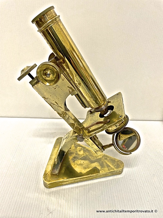 Antico microscopio Vittoriano in ottone R. & J. Beck Ltd London - Microscopio inglese in ottone fine 800