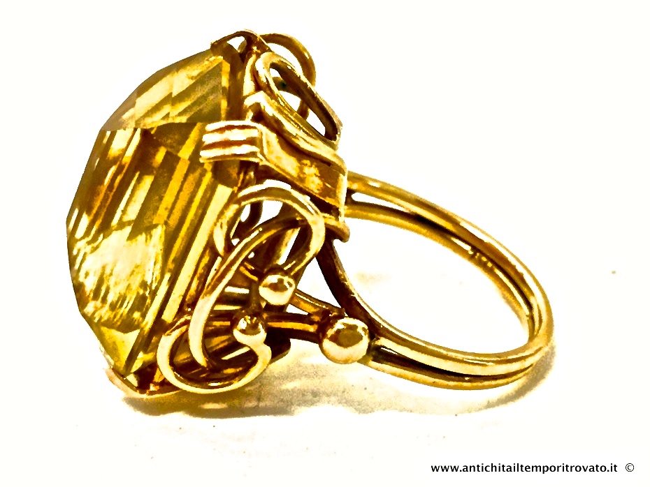 Gioielli e bigiotteria - Anelli - Antico anello in oro 750 e topazio Antico anello 18 kt. con topazio - Immagine n°7  