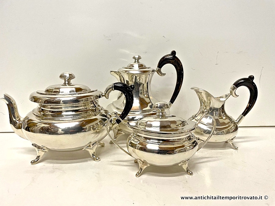 Set tè caffè in argento I.M.A. di Guerci & C. - Servizio in argento 800 composto da 4 pezzi