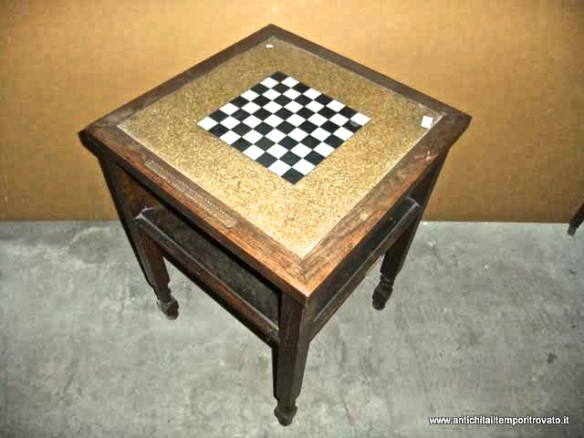 Antico tavolo scacchiera in marmo - Tavolo con scacchiera d`epoca