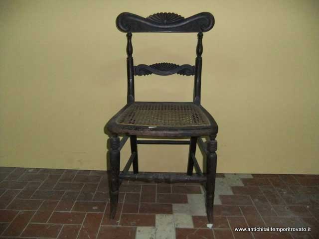 Sedia schienale intagliato - Sedia in paglia vienna scolpita