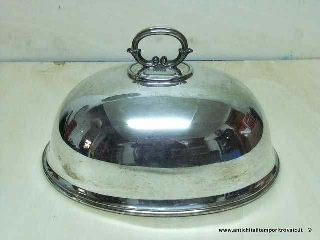 Antico coprivivande lineare - Antica coprivivande in silver plate