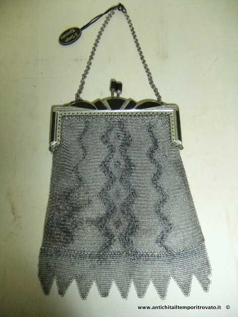 Borsetta in maglia decò - Antica borsetta inglese
