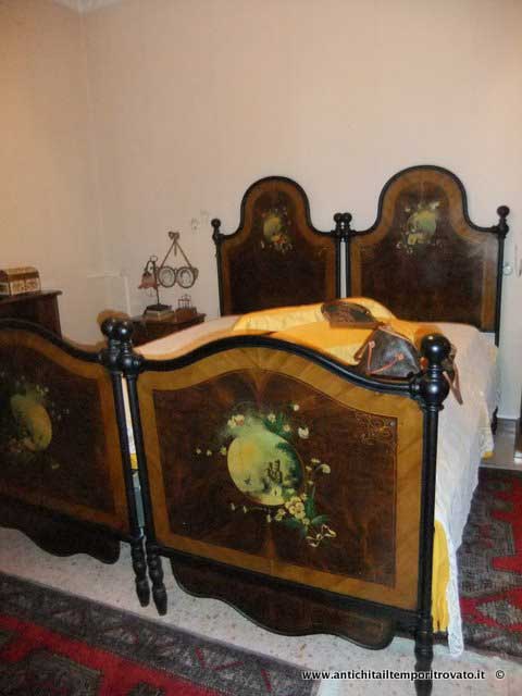 Mobili antichi - Mobili vari - Antico letto matrimoniale in ferro Antico letto matrimoniale dipinto - Immagine n°4  