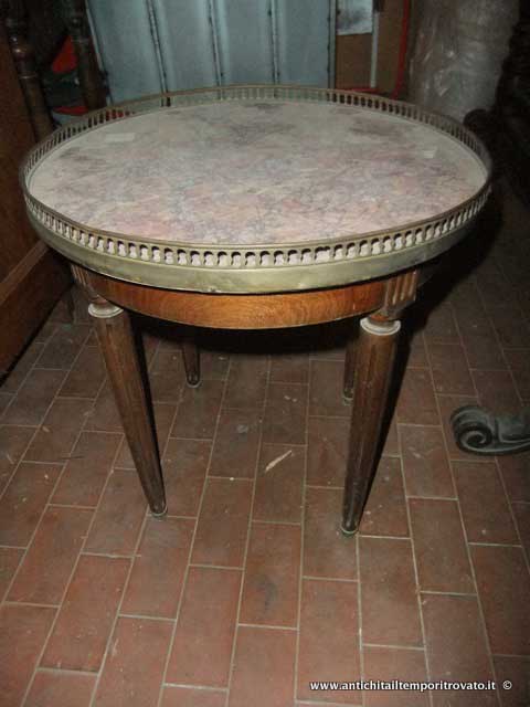 Mobili antichi - Tavoli e tavolini - Antico tavolino con marmo Tavolino francese piano in marmo - Immagine n°2  