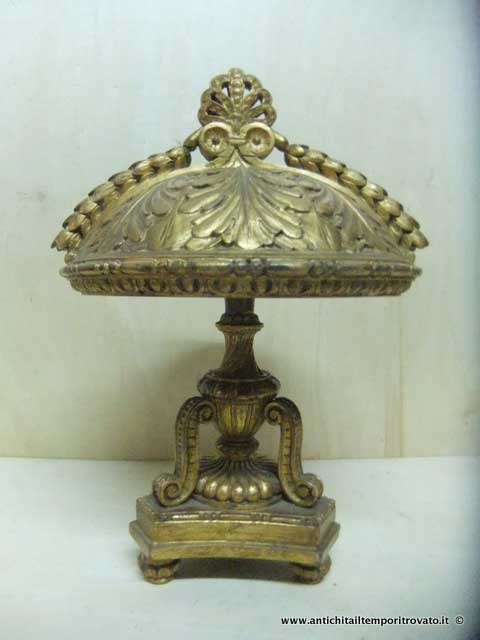 Antica lampada in legno dorato - Lampada francese in legno