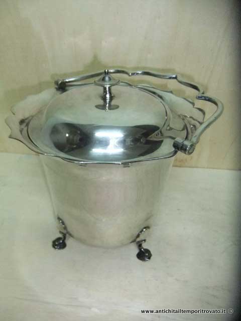 Portabiscotti in silver plate - Portabiscotti d`epoca
