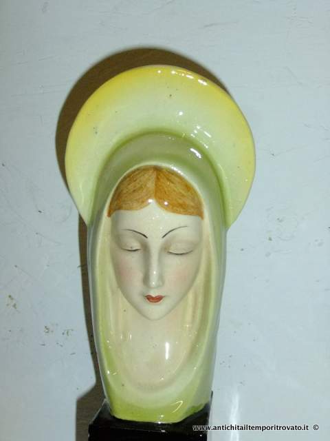 Oggettistica d`epoca - Arte sacra - Antica Madonna deco in ceramica Madonna deco - Immagine n°3  