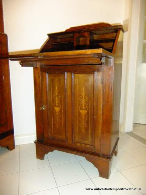 Piccolo bureau Vittoriano - Antico bureau intarsiato