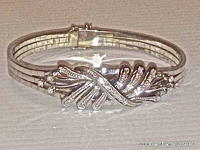 Antico bracciale oro bianco e brillanti - Antico bracciale oro e brillanti taglio huit huit