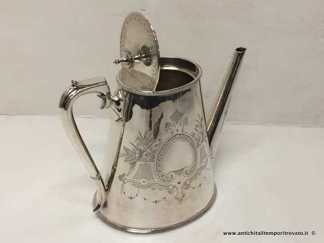 Caffettiera silver plate - Caffettiera con cartiglio