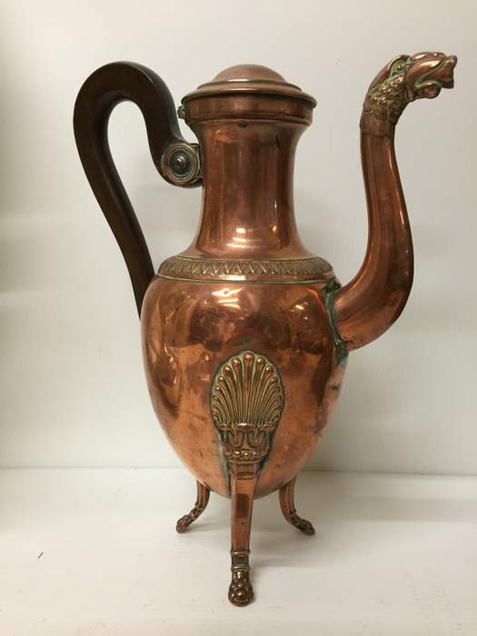 Antica caffettiera impero in rame - Caffettiera francese dei primi dell`800