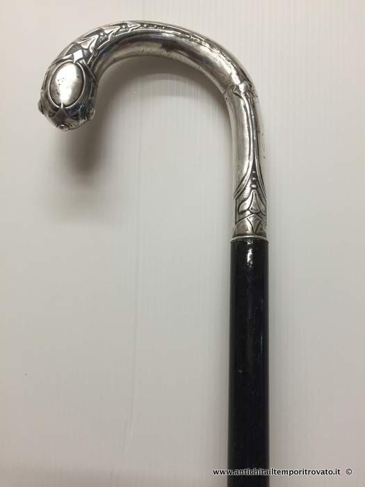 Bâton De Marche Ancien En Argent Et Laiton - Manche Classique - Style Victorien - Homme - Original