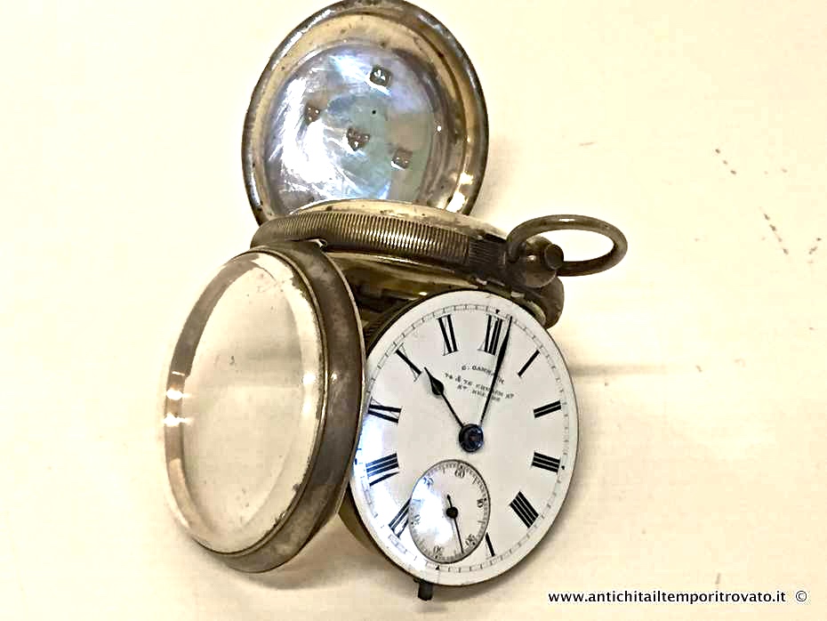 Orologio inglese da tasca John George Graves - Antico orologio da taschino in argento