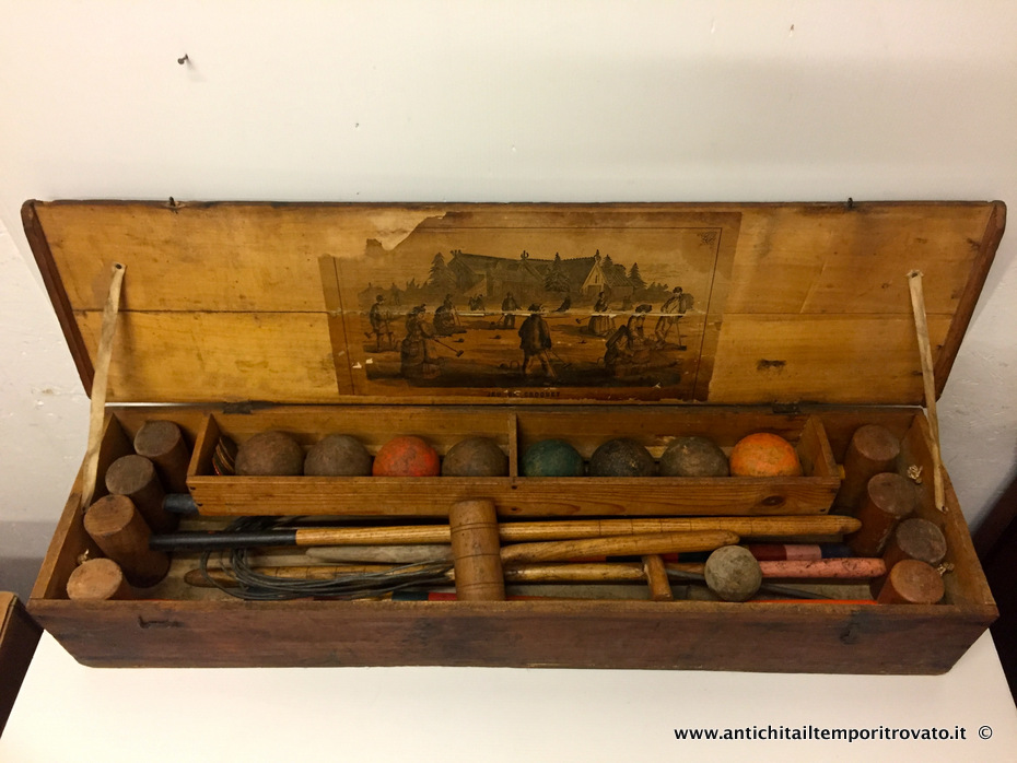 Antico gioco in legno: Croquet - Antico gioco del Croquet