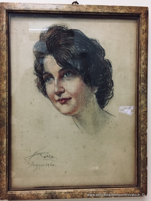 Oggettistica d`epoca → Stampe e dipinti → Interessante pastello del noto pittore Aldo Mazza Dipinto originale a pastello di Aldo Mazza
Antico e interessante dipinto a pastello su carta (cm.29; h.39) realizzato nel 1960 da Aldo Mazza (1880-1964), pittore, pubblicitario e illustratore italiano, raffigurante un volto femminile …
... continua ...
Immagine:immagini/catalogo/6000/6713.jpg