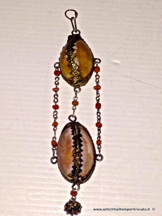Ciondolo Con Amuleto In Argento Raro Della Sardegna, XIX Secolo - Vintage