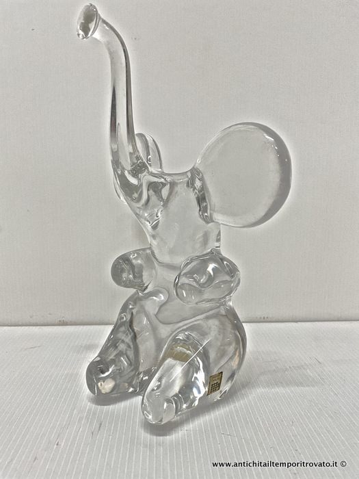 Elefante in cristallo Daum France - Elefante in cristallo francese manifattura Daum