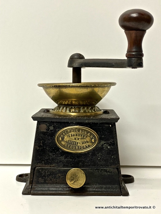 Antico macinacaffe inglese di Baldwin Son & Co. - Macinacaffè inglese in ghisa della metà dell'800